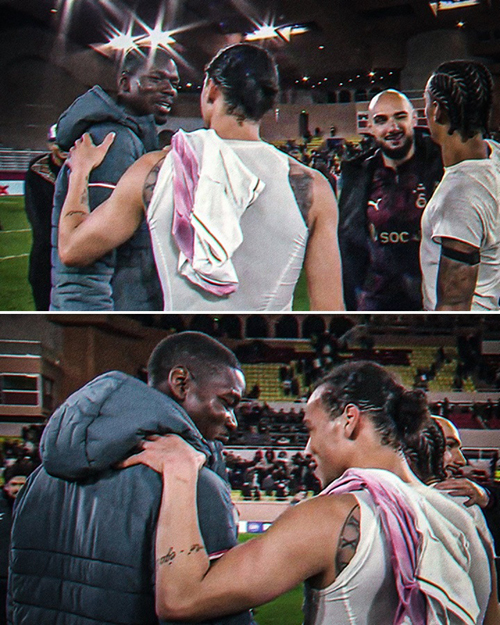 欧冠重逢！博格<a href=/zuqiupindao/barcelona/ target=_blank class=infotextkey>巴萨</a>内场边寒暄，曼市德比旧将再聚首